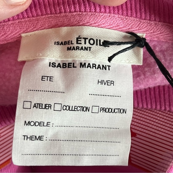 Isabel Marant Étoile Pink Logo Oversized Sweatshirt size Medium - Picture 6 of 6